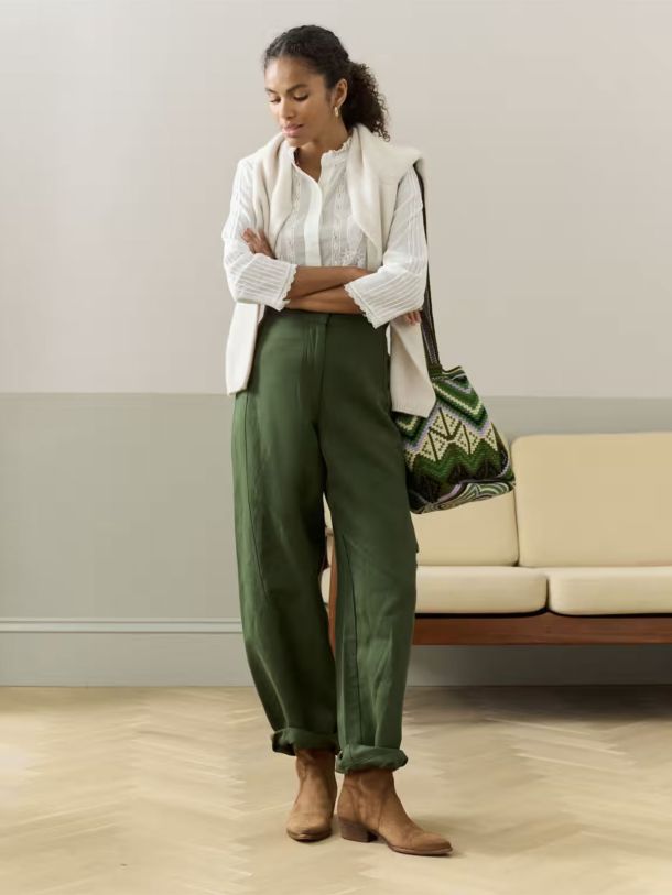 Cotton Linen High Waisted Trousers
